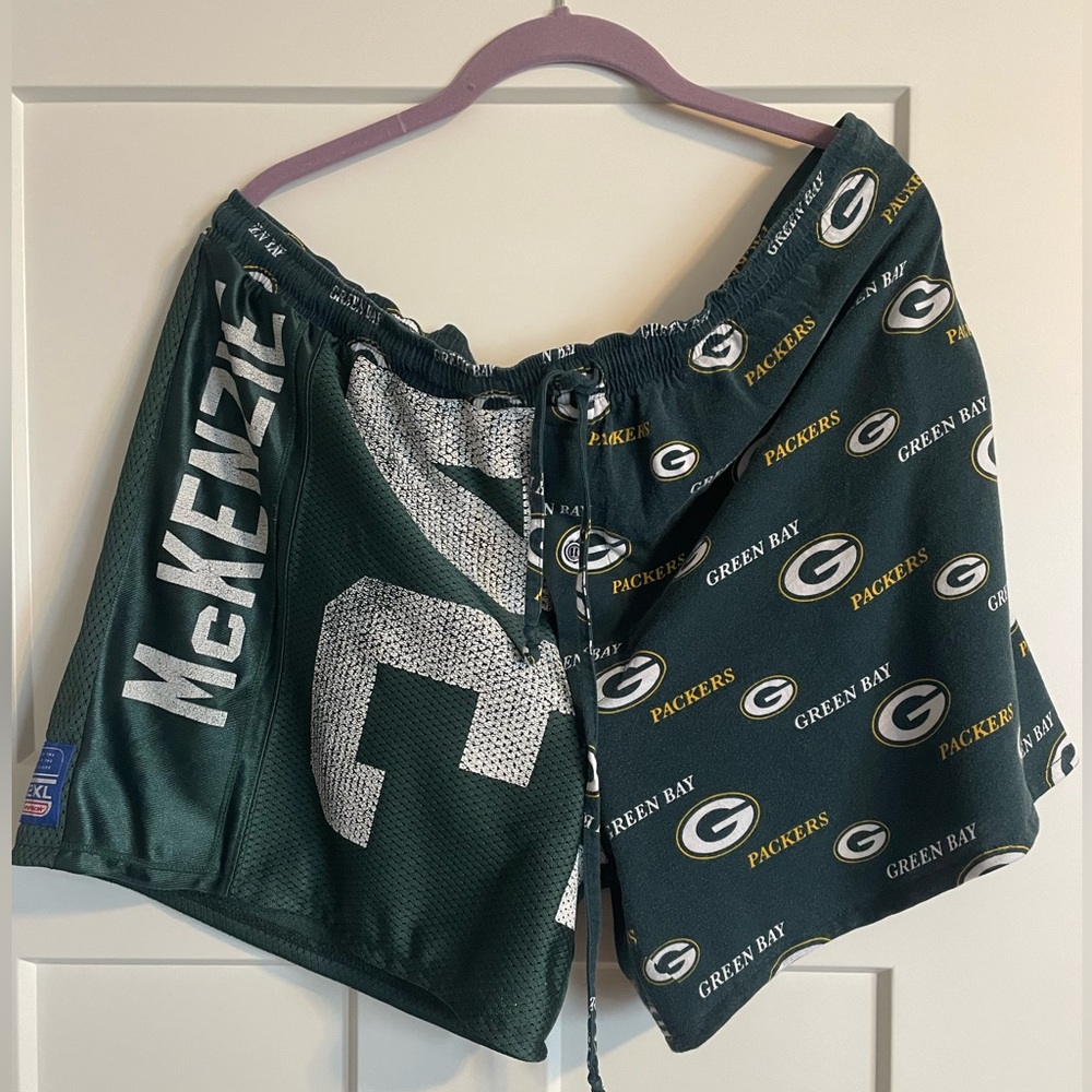 Vintage Reworked NFL Green Bay Packers Shorts with Drawstring, Jersey and Cotton